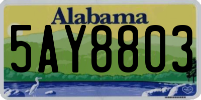 AL license plate 5AY8803