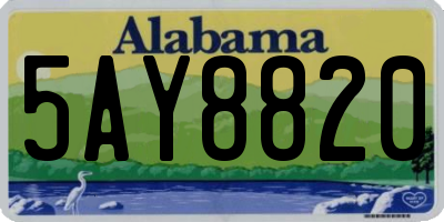 AL license plate 5AY8820