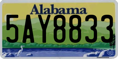 AL license plate 5AY8833