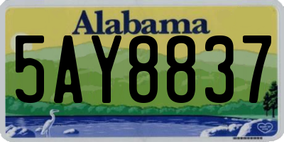 AL license plate 5AY8837