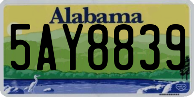 AL license plate 5AY8839