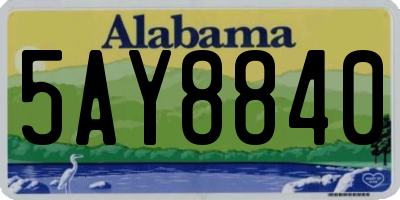 AL license plate 5AY8840