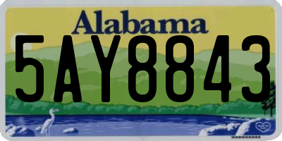 AL license plate 5AY8843