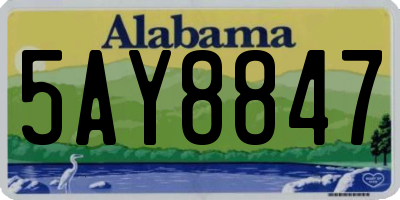 AL license plate 5AY8847