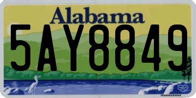 AL license plate 5AY8849