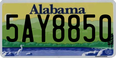 AL license plate 5AY8850