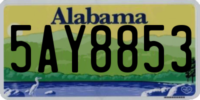 AL license plate 5AY8853