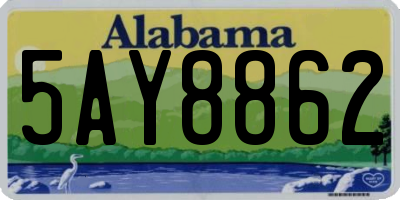 AL license plate 5AY8862