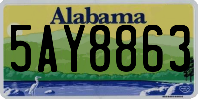 AL license plate 5AY8863