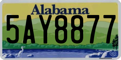 AL license plate 5AY8877