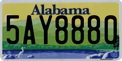 AL license plate 5AY8880