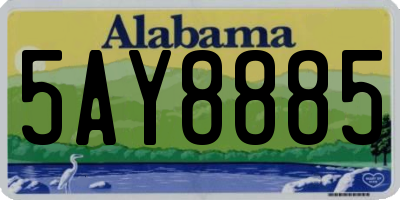 AL license plate 5AY8885