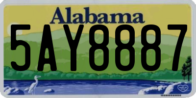 AL license plate 5AY8887