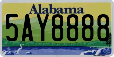 AL license plate 5AY8888
