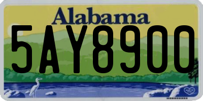 AL license plate 5AY8900