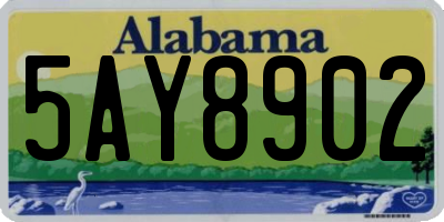 AL license plate 5AY8902