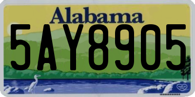 AL license plate 5AY8905