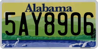 AL license plate 5AY8906