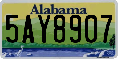 AL license plate 5AY8907
