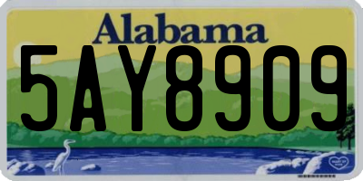 AL license plate 5AY8909