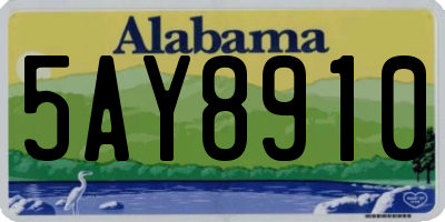AL license plate 5AY8910