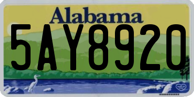 AL license plate 5AY8920