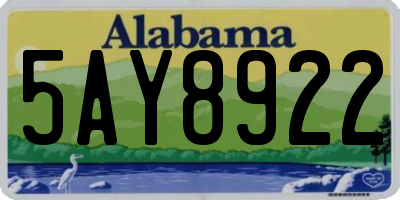 AL license plate 5AY8922