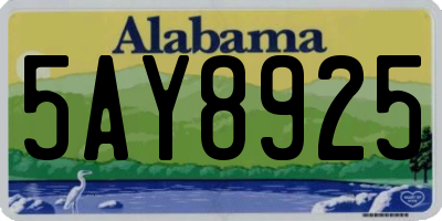 AL license plate 5AY8925