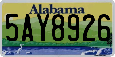 AL license plate 5AY8926
