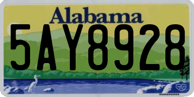 AL license plate 5AY8928