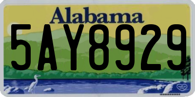 AL license plate 5AY8929