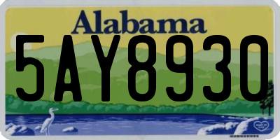 AL license plate 5AY8930