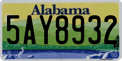 AL license plate 5AY8932