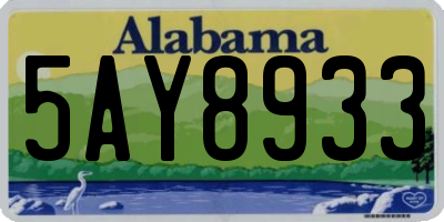AL license plate 5AY8933