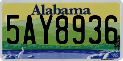 AL license plate 5AY8936