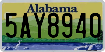 AL license plate 5AY8940