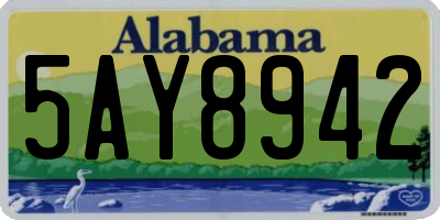 AL license plate 5AY8942