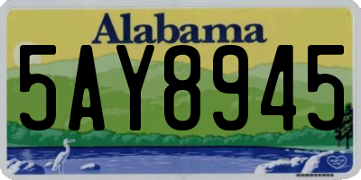 AL license plate 5AY8945