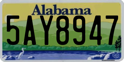 AL license plate 5AY8947