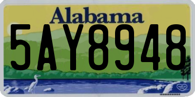 AL license plate 5AY8948
