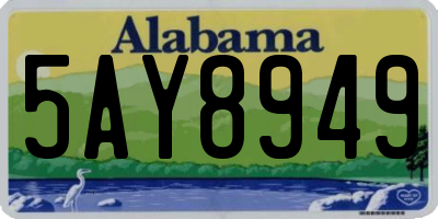 AL license plate 5AY8949