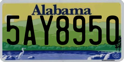 AL license plate 5AY8950