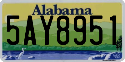 AL license plate 5AY8951