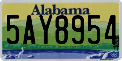 AL license plate 5AY8954