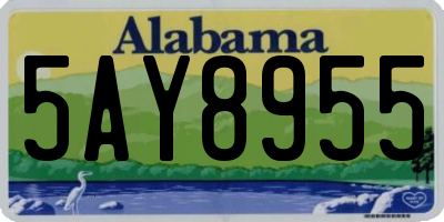 AL license plate 5AY8955