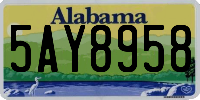 AL license plate 5AY8958