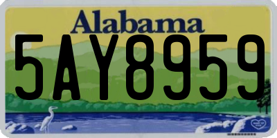 AL license plate 5AY8959