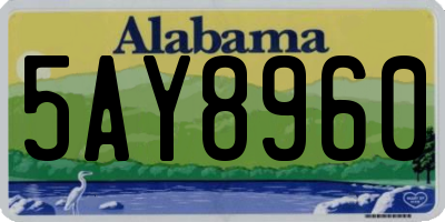 AL license plate 5AY8960