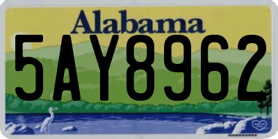 AL license plate 5AY8962