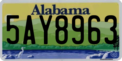AL license plate 5AY8963